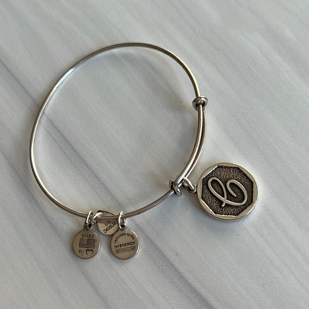 Alex and Ani silver letter bracelet
